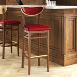 Regal Bar & Counter Stool Wood/Leather in Brown/Red | 40.5 H x 17 W x 17 D in | Wayfair R2510USB-26