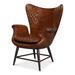 Balloon Chair - 17 Stories Matlock 31" Wide Top Grain Leather Balloon Chair Leather/Genuine Leather in Brown | 40 H x 31 W x 31 D in | Wayfair