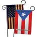 Breeze Decor 2 Piece Puerto Rico Flags of the World Nationality Impressions Decorative Vertical2-Sided Flag Set in Blue/Red | Wayfair
