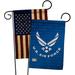 Breeze Decor 2 Piece American Air Force Military Impressions Decorative Vertical 2-Sided Polyester Flag Set in Blue | 18.5 H x 13 W in | Wayfair