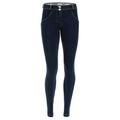 FREDDY Damen Wrup1rc002 Leggings, Dunkle Jeans mit gelben Nähten, XS