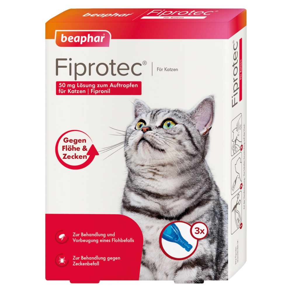 Fiprotec 50 mg Lösung zum Auftropfen für Katzen 3x0,5 ml Tropfen Image