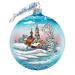 G Debrekht Holiday Splendor Village Ball Ornament Glass in Blue/Orange/Pink | 3.5 H x 3 W x 3 D in | Wayfair 73118