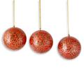 The Holiday Aisle® Kashmiri Holiday Papier Mache Ball Ornament Ceramic/Porcelain in Orange | 3 H x 3 W x 0.2 D in | Wayfair