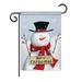 Breeze Decor Joyful Snowman Winter Christmas 2-Sided 19 x 13 in. Garden Flag, Polyester in Gray | 18.5 H x 13 W in | Wayfair