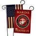 Breeze Decor 2 Piece Marine Corps Americana Military Impressions Decorative Vertical 2-Sided Flag Set in Black/Red | 18.5 H x 13 W in | Wayfair