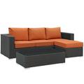 Sojourn 3 Piece Outdoor Patio Sunbrella® Sectional Set in Canvas Tuscan - East End Imports EEI-1889-CHC-TUS-SET