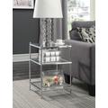 Royal Crest End Table in Chrome / Glass Finish - Convenience Concepts 134045