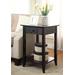 American Heritage End Table /w Drawer & Shelf in Black Finish - Convenience Concepts 7103049-BL