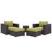 Convene 5 Piece Outdoor Patio Sectional Set in Espresso Peridot - East End Imports EEI-2201-EXP-PER-SET