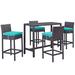 Convene 5 Piece Outdoor Patio Pub Set - East End Imports EEI-1964-EXP-TRQ-SET