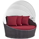 Convene Canopy Outdoor Patio Daybed in Espresso Red - East End Imports EEI-2175-EXP-RED