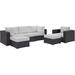 Convene 6 Piece Outdoor Patio Sectional Set in Espresso White - East End Imports EEI-2207-EXP-WHI-SET