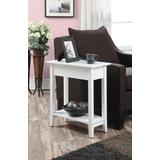 American Heritage Flip Top End Table, White in White Finish - Convenience Concepts 7105059W