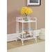 2 Tier Folding Metal Shelf in White Finish - Convenience Concepts 8020W