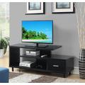 Seal II 1 Drawer 60 inch TV Stand with Shelves in Black - Convenience Concepts 151750BL