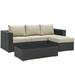 Sojourn 3 Piece Outdoor Patio Sunbrella® Sectional Set in Canvas Antique Beige - East End Imports EEI-1889-CHC-BEI-SET