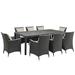 Sojourn 9 Piece Outdoor Patio Sunbrella® Dining Set - East End Imports EEI-2309-CHC-BEI-SET