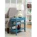 American Heritage Three Tier End Table w/ Drawer in Blue - Convenience Concepts 7107159BE