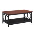 Omega Coffee Table in Cherry Top/Black Frame - Convenience Concepts 203220CH