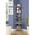 5 Tier Folding Metal Corner Shelf in White Finish - Convenience Concepts 8021W