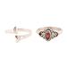 Scarlet Glory,'Garnet and Sterling Silver Rings from India (Pair)'