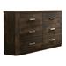Gracie Oaks Dayleon 6 Drawer Double Dresser Wood in Brown | 36 H x 59 W x 16 D in | Wayfair EE7D350189734B5B96A9E076ED2E12AC