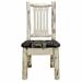 Loon Peak® Montana Collection Lodge Pole Pine Side Chair Wood/Upholstered/Fabric in Brown/Green/White | 38 H x 19 W x 18 D in | Wayfair