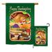 Breeze Decor Thanksgiving Feast Fall 2-Sided Polyester 2 Piece Flag Set in Green/Orange | 28 H x 18.5 W in | Wayfair BD-TG-S-113039-IP-BO-D-US12-BD