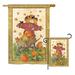 Breeze Decor Scarecrow Fall Harvest & Autumn 2-Sided Polyester 2 Piece Flag Set in Brown | 28 H x 18.5 W in | Wayfair