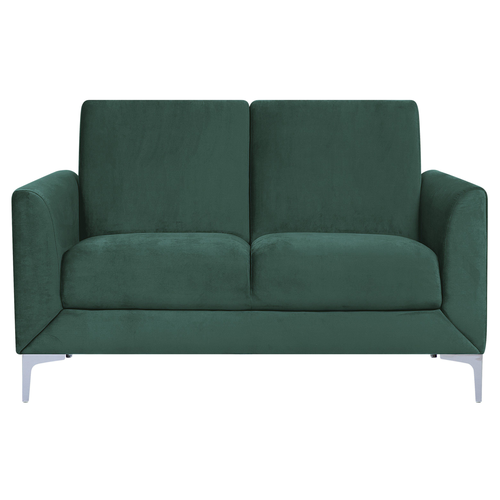 Sofa Dunkelgrün Samtstoff 2-Sitzer Minimalistisch Wohnzimmer