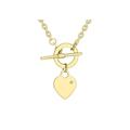 Carissima Gold 9 ct Yellow Gold Diamond Set Heart T-Bar Chain Necklace of 41 cm/16 inch