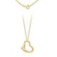 CARISSIMA Gold Women's 9 ct Yellow Gold 12 x 10 mm Heart Slider Pendant on 9 ct Yellow Gold 0.5 mm Diamond Cut Curb Chain Necklace of Length 46 cm/18 Inch