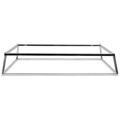 Tablecraft 21000 20 3/4" x 12 3/4" x 3 7/8" Stainless Steel Short Full Size Reversible Riser