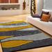 Gray/Yellow 90 x 1.19 in Indoor Area Rug - Latitude Run® Kriemann Hand-Tufted Yellow/Gray Area Rug Polyester | 90 W x 1.19 D in | Wayfair