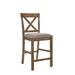 Martha II Counter Height Chair (Set-2) in Tan Linen & Weathered Oak - Acme Furniture 70832