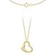 CARISSIMA Gold Women's 9 ct Yellow Gold 12 x 10 mm Heart Slider Pendant on 9 ct Yellow Gold 0.4 mm Diamond Cut Curb Chain Necklace of Length 46 cm/18 Inch