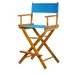 "Casual Home 24"" Honey Oak Finish Director's Chair, Blue"
