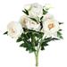 Vickerman 607077 - 19" White Peony Bush 9 Blooms (FA191111) Home Office Flower Bushes