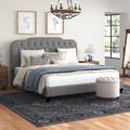 Lark Manor™ Alenushka Tufted Low Profile Standard Bed Upholstered/Polyester in Gray | 52.75 H x 83.1 W x 87.25 D in | Wayfair