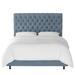 Red Barrel Studio® Tufted Upholstered Low Profile Standard Bed Metal in Blue/Brown | 54 H x 78 W x 83 D in | Wayfair