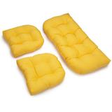 Charlton Home® 3 Piece Indoor Settee Cushion Set Polyester/Cotton Blend in Yellow | 5 H x 42 W in | Outdoor Furniture | Wayfair