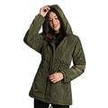 iLoveSIA Women's Waterproof Jacket Faux Fur Lined with Hooded Coat Arm Green UK 12