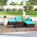 Lark Manor™ Anishia 6 Piece Sectional Seating Group w/ Cushions Synthetic Wicker/All - Weather Wicker/Wicker/Rattan | Outdoor Furniture | Wayfair