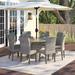 Sol 72 Outdoor™ Rochford 9 Piece Dining Set Glass/Wicker/Rattan in Gray | 60 W x 60 D in | Wayfair B968123CA49542CEB3E39AEF69CB9797