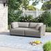 Sol 72 Outdoor™ Rochford 63" Wide Loveseat w/ Cushions All - Weather Wicker/Wicker/Rattan/Metal in Gray | 25 H x 63 W x 31.5 D in | Wayfair