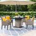 Sol 72 Outdoor™ Rochford 4 - Person 39.5" Long Dining Set w/ Cushions Metal in Brown/Gray | Wayfair 30832C3B380E47C88F5B07962F38682C