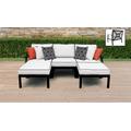 kathy ireland Homes & Gardens Madison Ave. 5 Piece Outdoor Aluminum Patio Furniture Set 05e in Snow - TK Classics Madison-05E