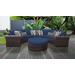 kathy ireland Homes & Gardens River Brook 6 Piece Outdoor Wicker Patio Furniture Set 06c in Midnight - TK Classics River-06C-Navy