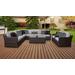 kathy ireland Homes & Gardens River Brook 10 Piece Outdoor Wicker Patio Furniture Set 10a in Truffle - TK Classics River-10A